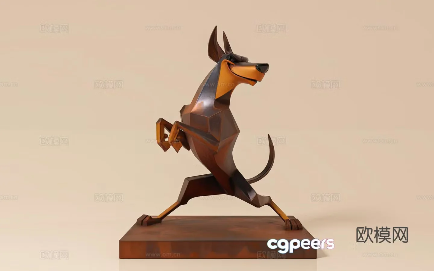 Cartoon dog dynamic dog cartoon sculpture cartoon style animation image figure ornament art 3d model