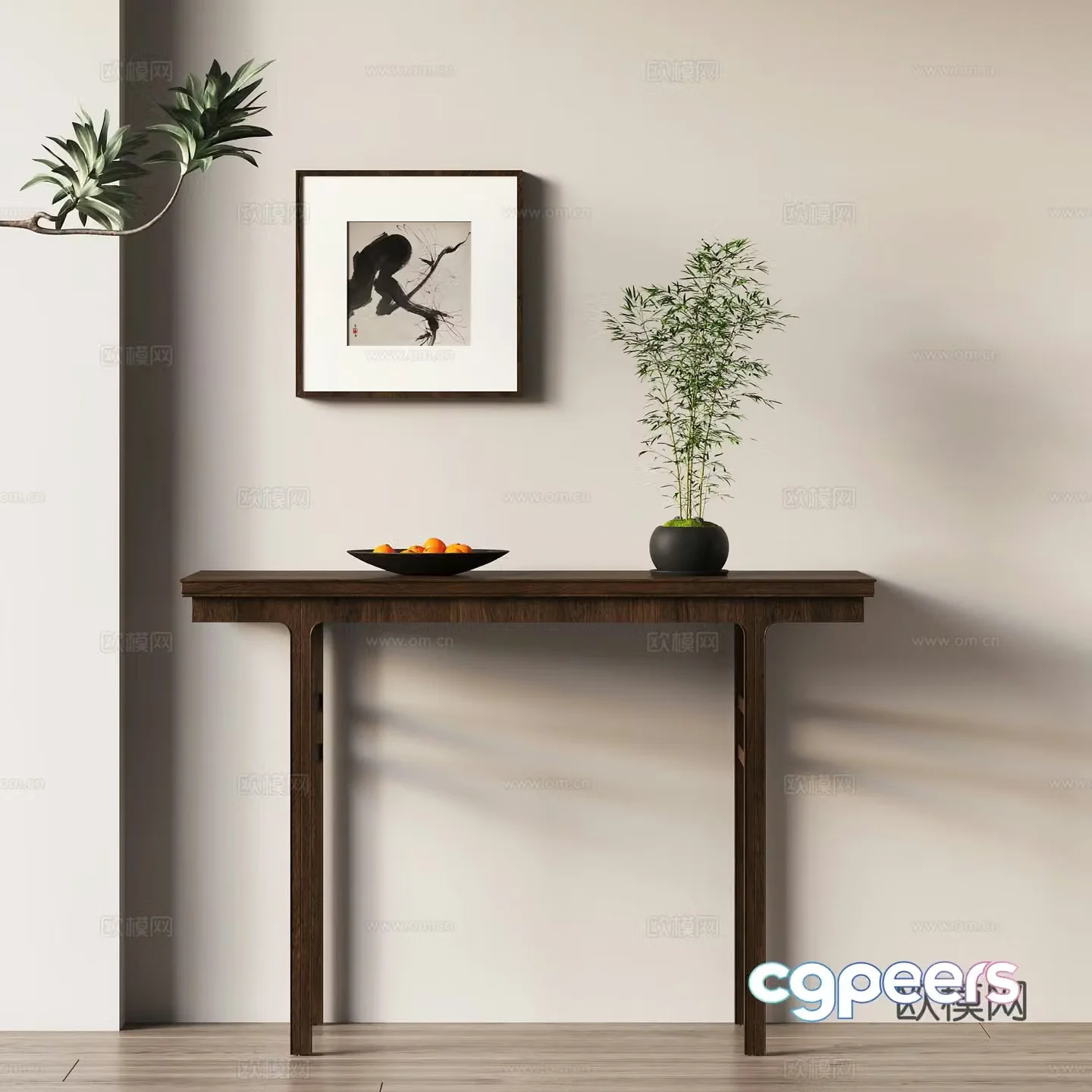 New Chinese style end-of-view 3D model