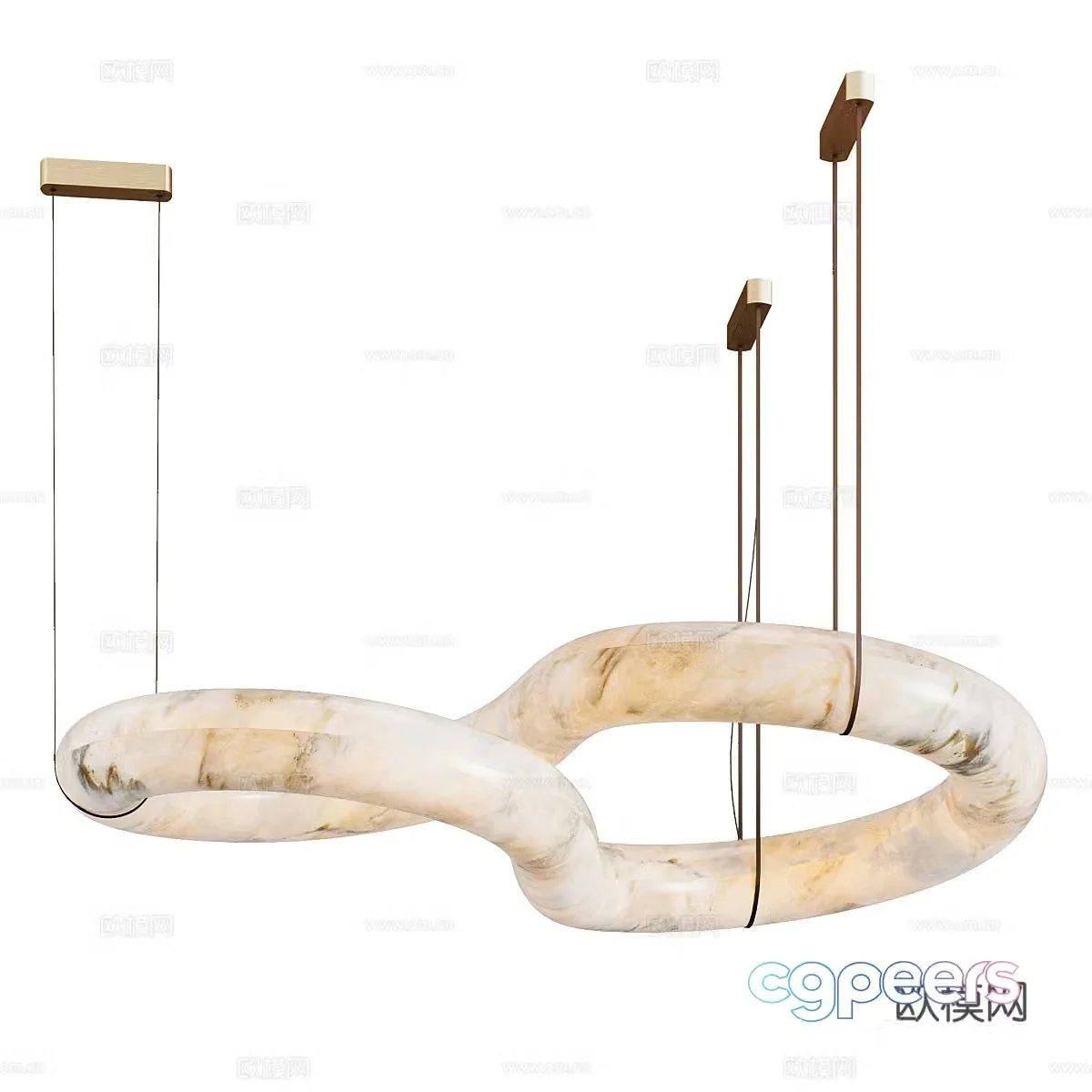 Modern Italian light luxury decorative chandelier 3d model