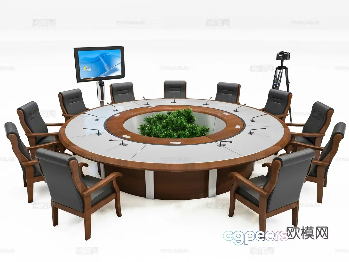 Chinese circular conference table 3D model