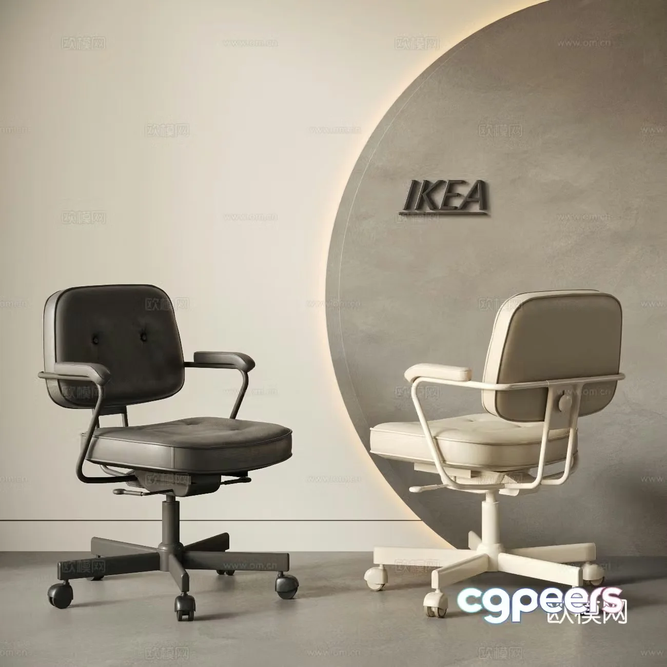 Modern office chair Training chair Single chair Leisure chair Study chair Book chair Leather 3d model
