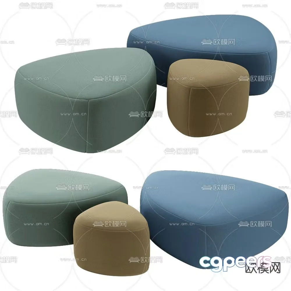GOGO stool sofa stool footrest low stool 3d model