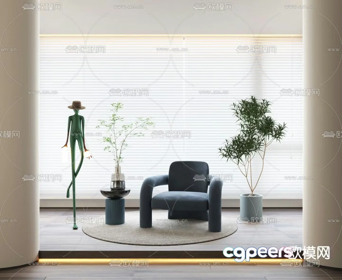 Leisure sofa side table 3d model