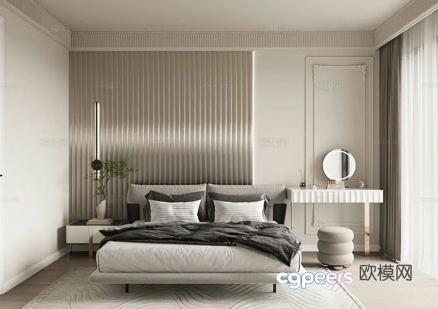 Modern home bedroom master bedroom 3d model