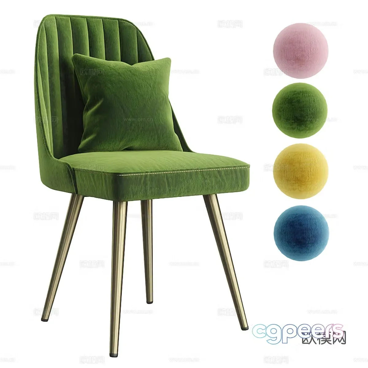 Modern light luxury dining chair 3d model