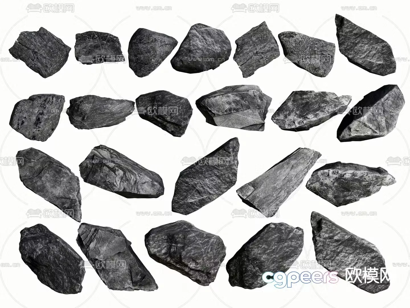 Courtyard stones landscape stones paving stones 3D model