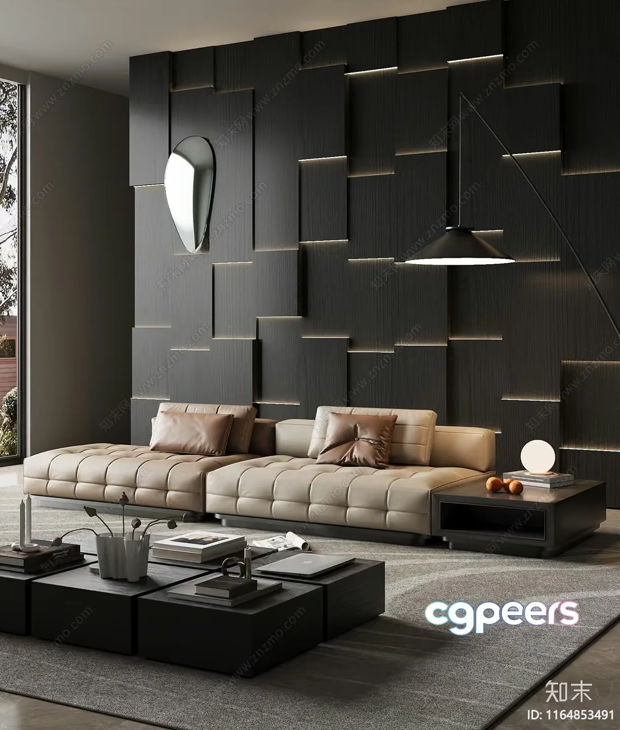 Modern Living Room 3D Model – 2913 – VRAY Render