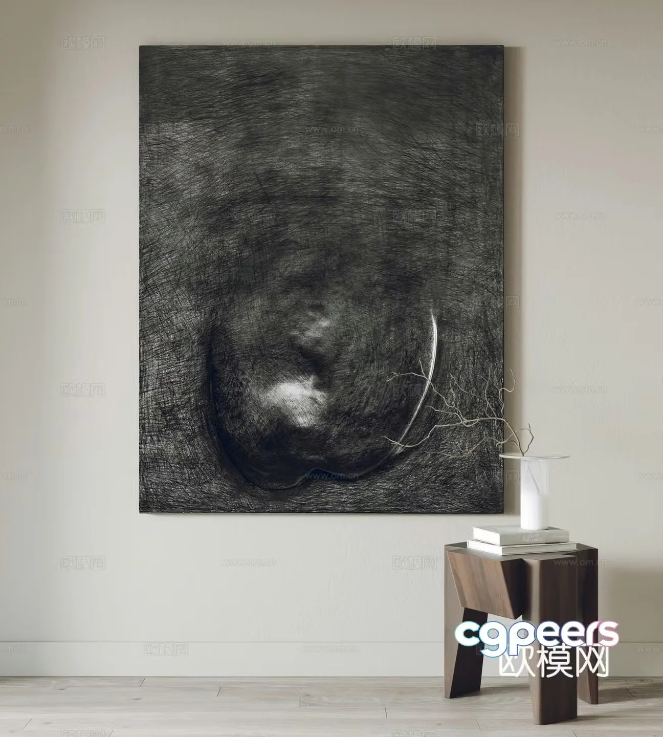 Modern decorative painting Hanging paintings Angle table 3D model