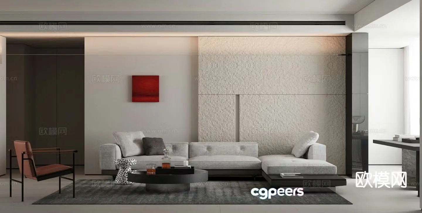 Modern living room 3d model