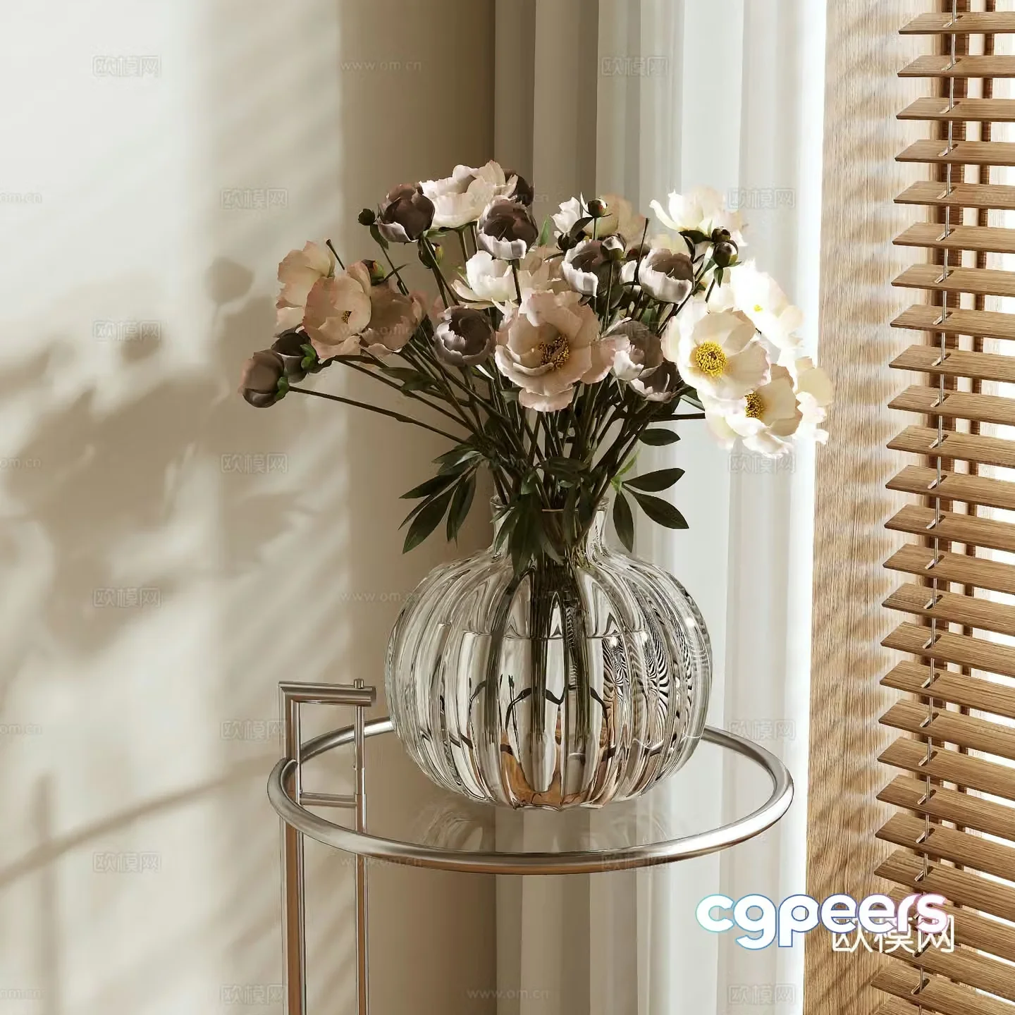 vase floral arrangement flower arrangement flowers 3d model