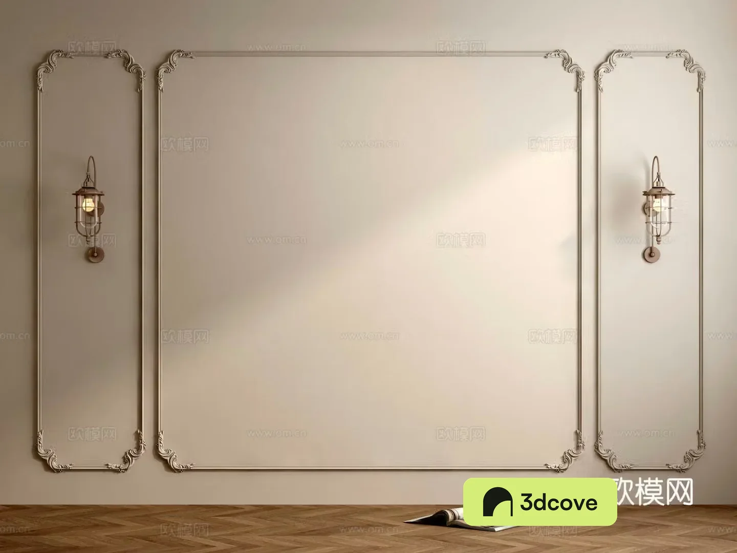 European style lines background wall