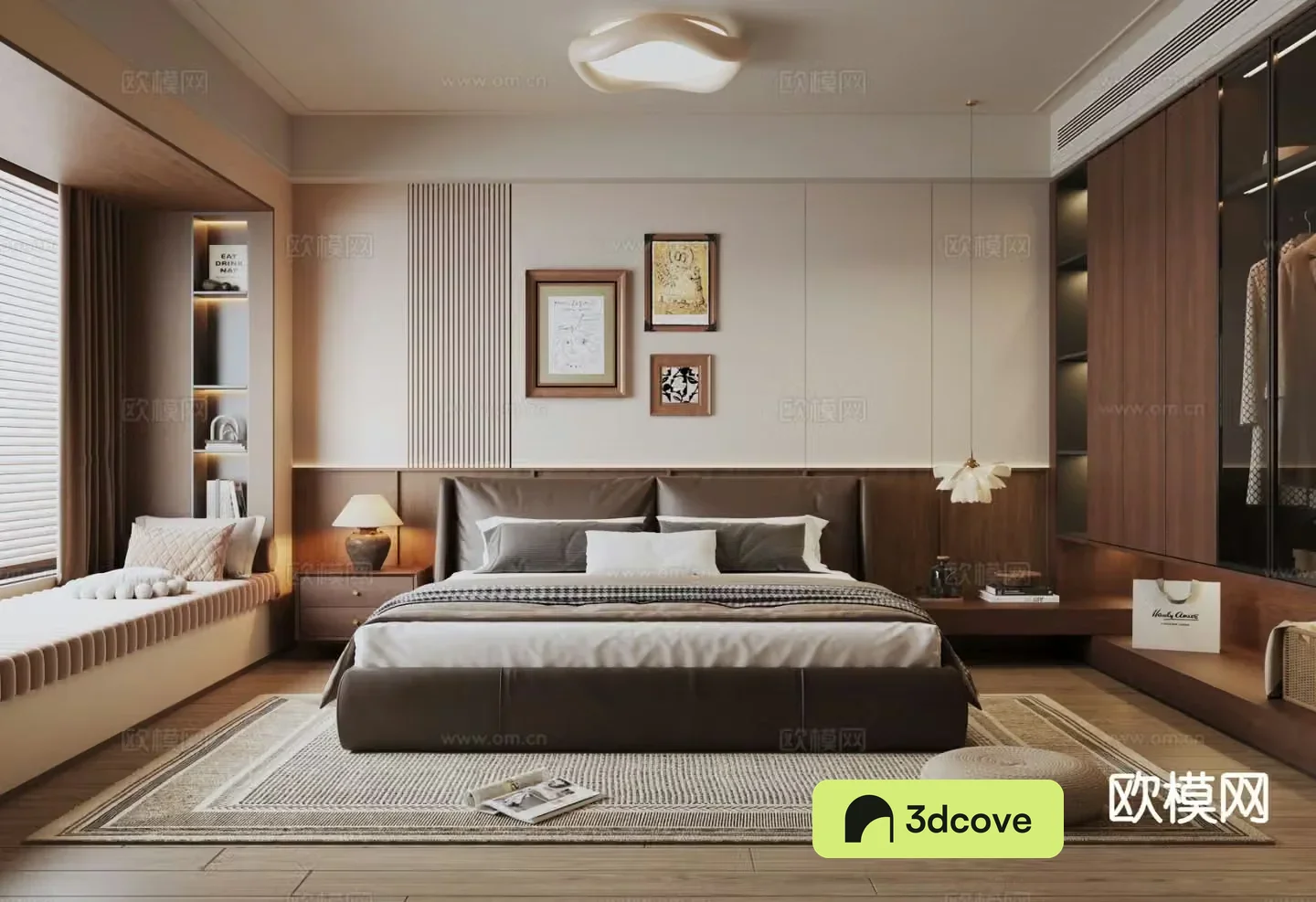 Middle style bedroom master bedroom 3D model