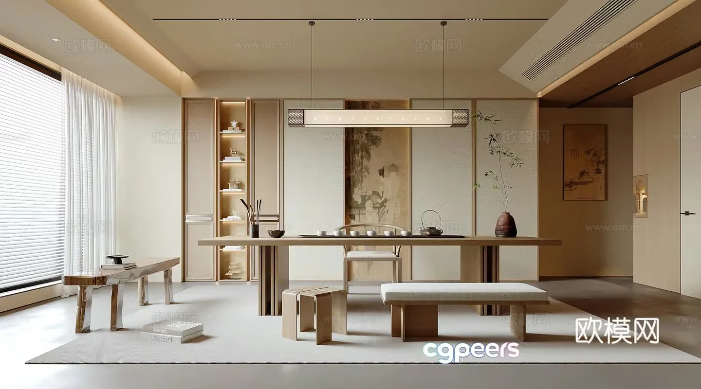New Chinese tea room 3D model