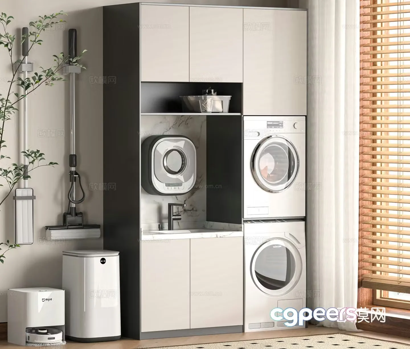 Modern washing machine cabinet 3d model