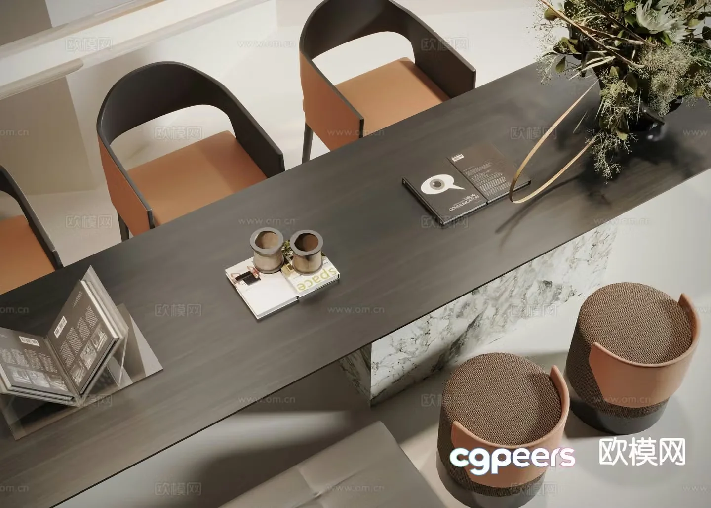 New Chinese style tea table and chair 3D model