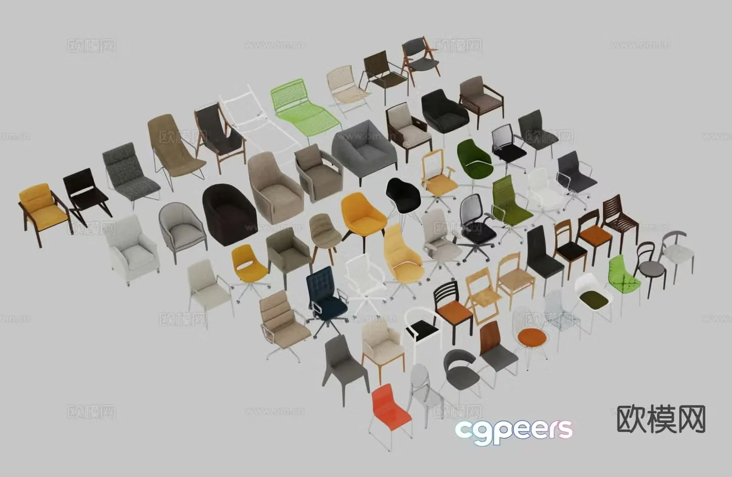 Modern chair single chair single chair 3d model