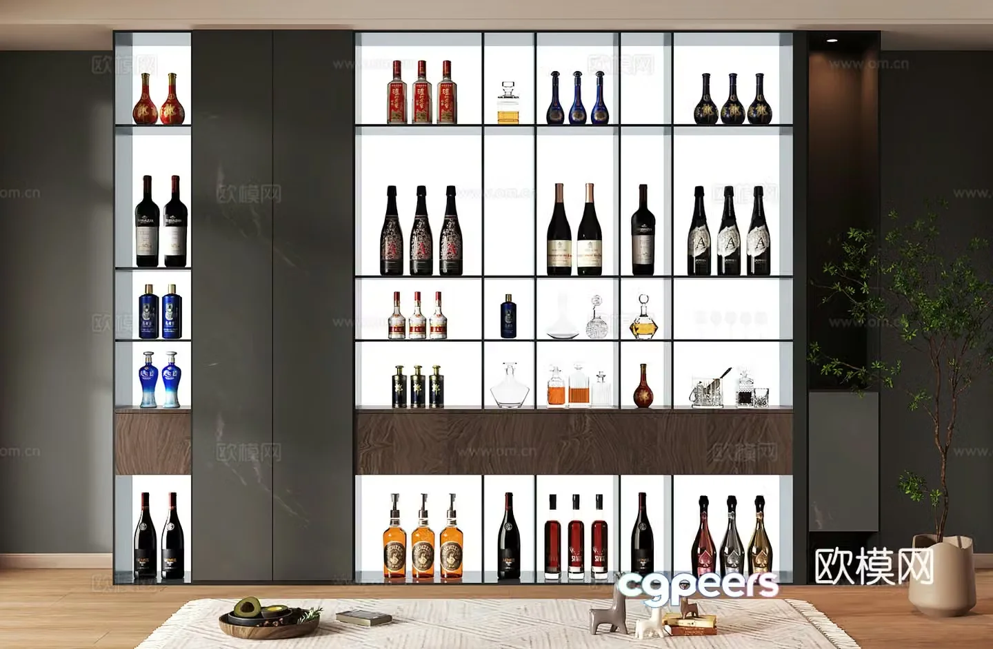 Wine cabinet design Wine cabinet red wine cabinet bar wine cabinet partition wine cabinet 3D model