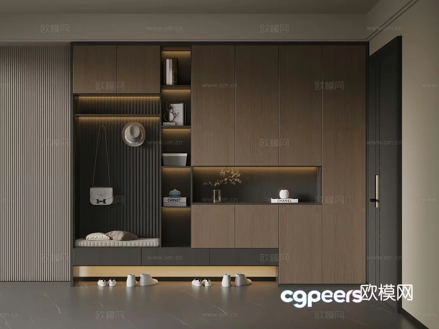 Italian light luxury shoe cabinet hanging shoe cabinet partition shoe cabinet entrance shoe cabinet 3d model