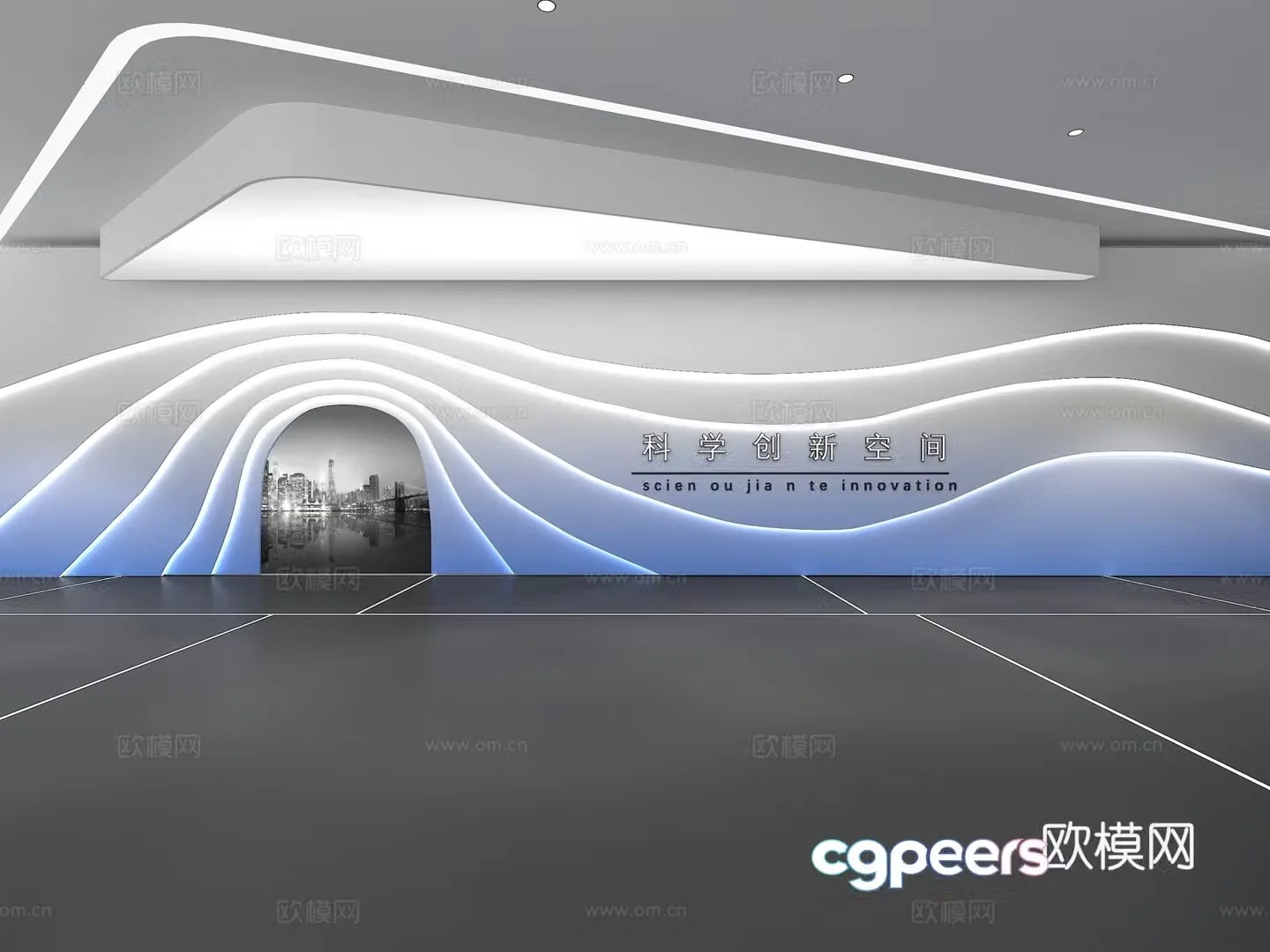 Cultural wall Corporate culture wall Display wall Theme wall Exhibition hall Campus culture Corridor 3D model