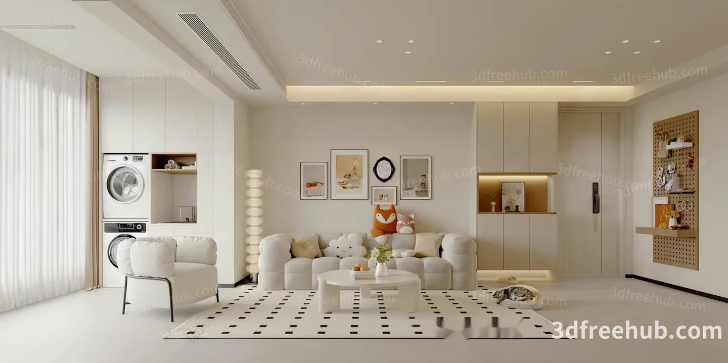 Modern Living Room 3D Model – 21549 – VRAY Render