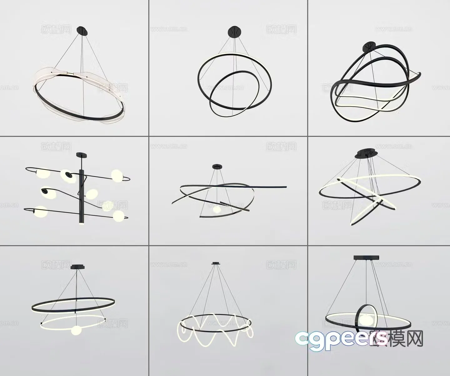 Modern chandelier 3d model