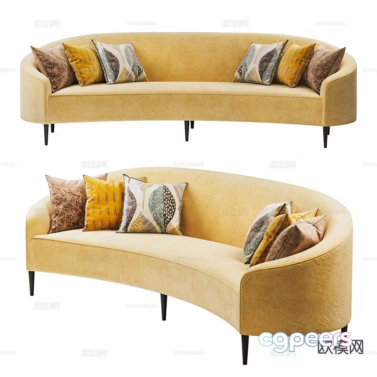 Curved sofa special shaped sofa 3d model