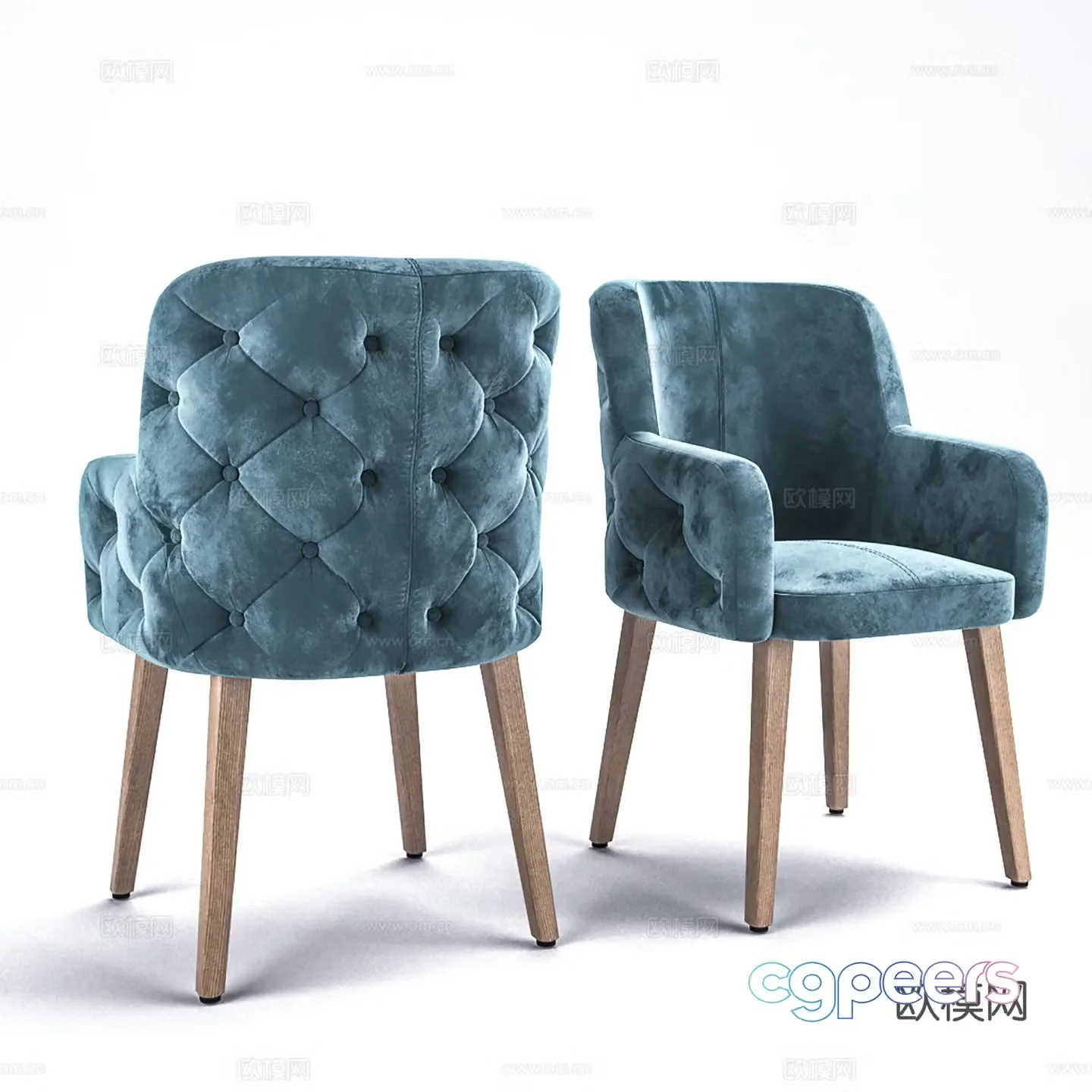 Modern leisure chair cloth chair book chair single chair 3d model