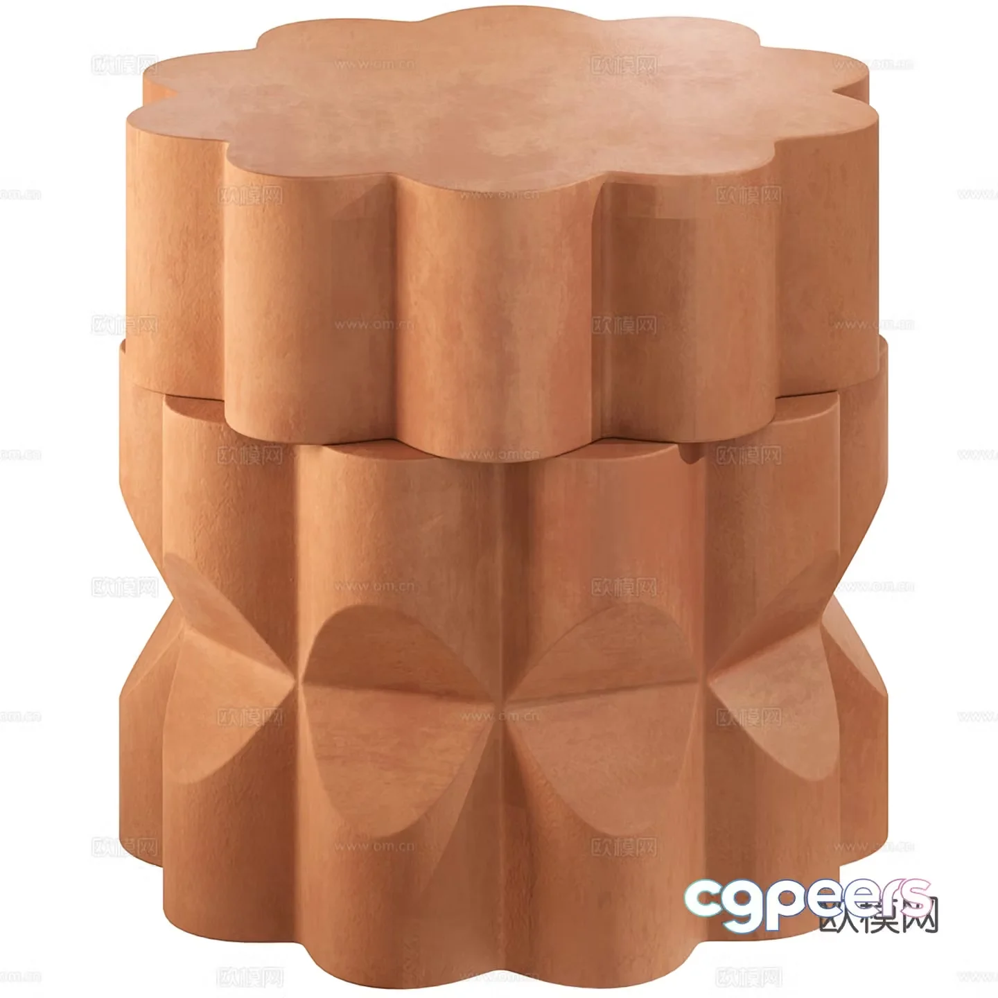 Sofa stool low stool round 3d model