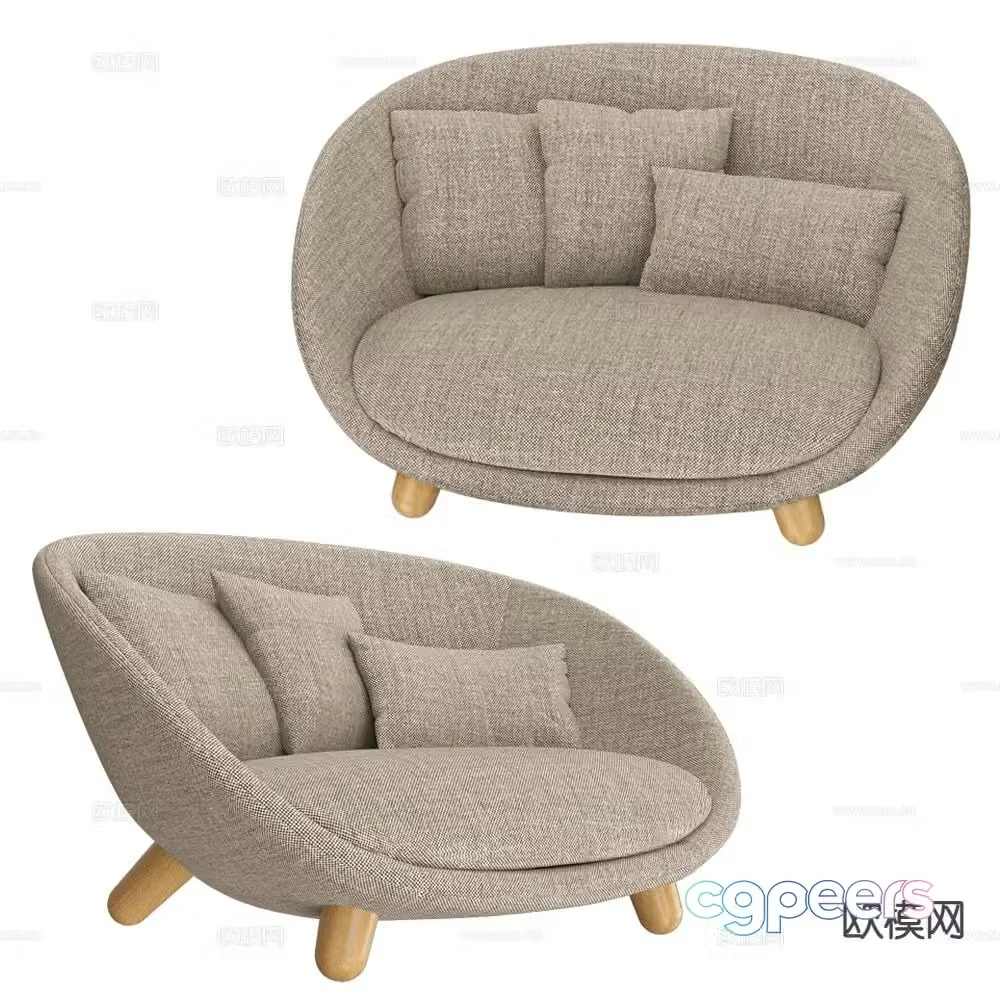 Moooi single sofa 3d model