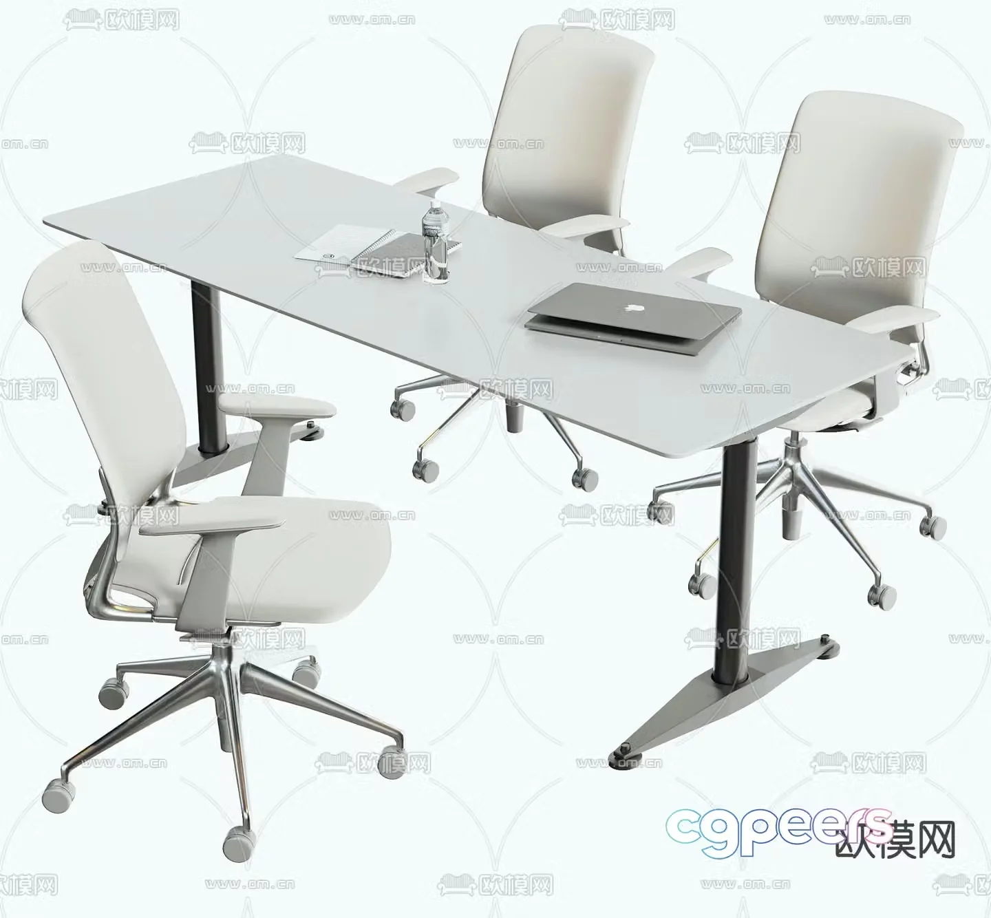 Office desk conference table training table 3d model