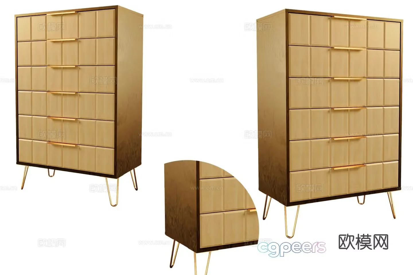 Modern entryway cabinet drawer 3d model