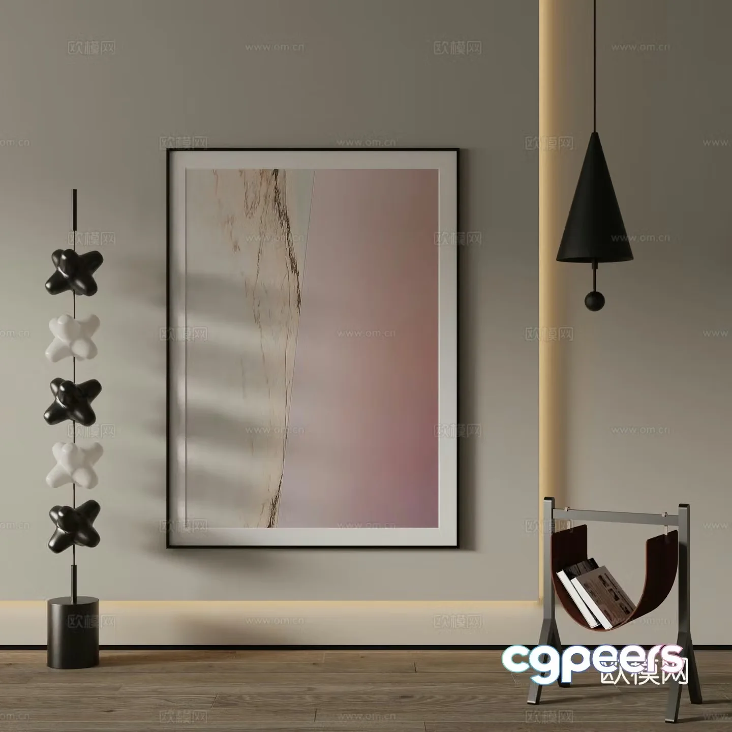 Modern decorative painting Art painting 3d model