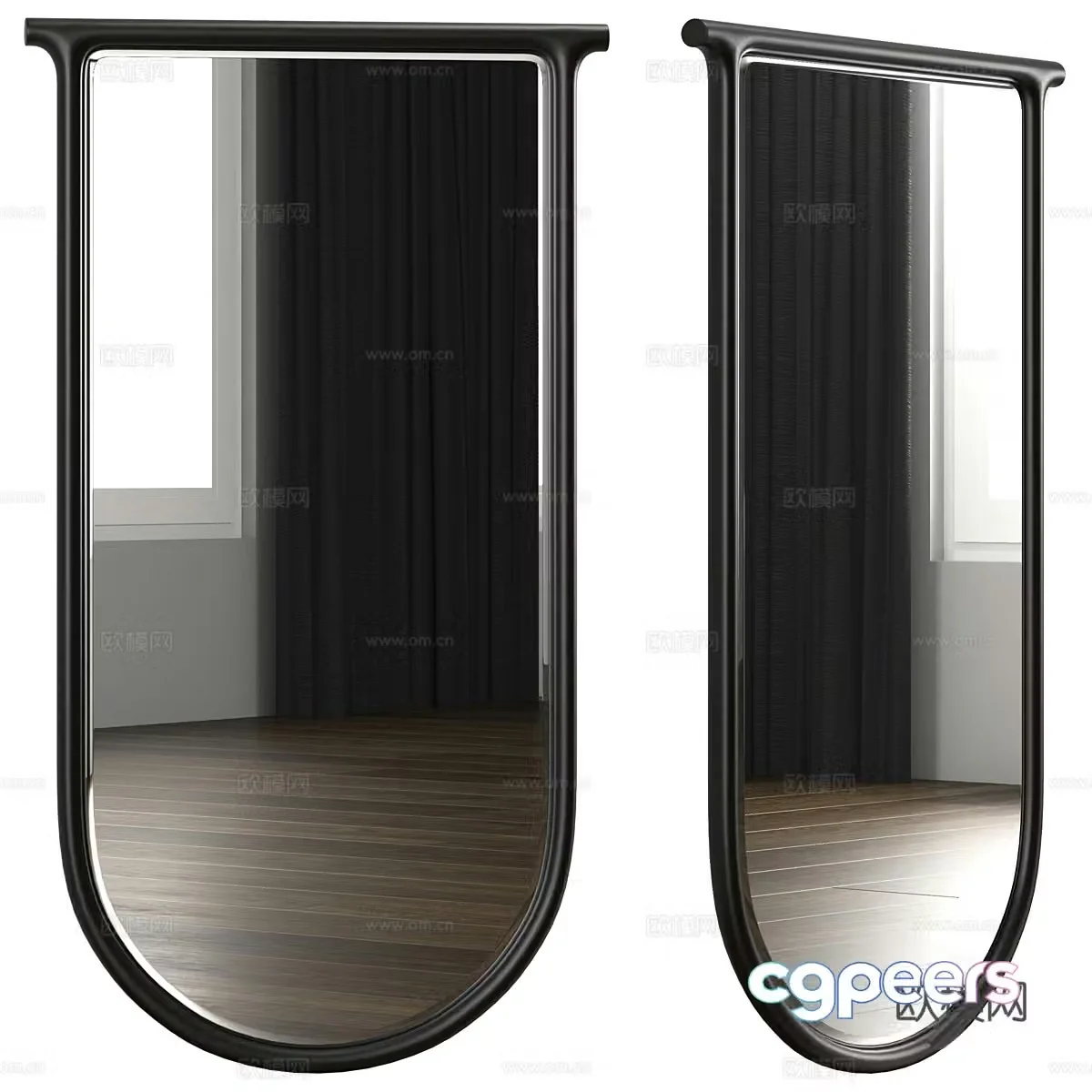 New Chinese decorative mirror Hippo mirror 3D model