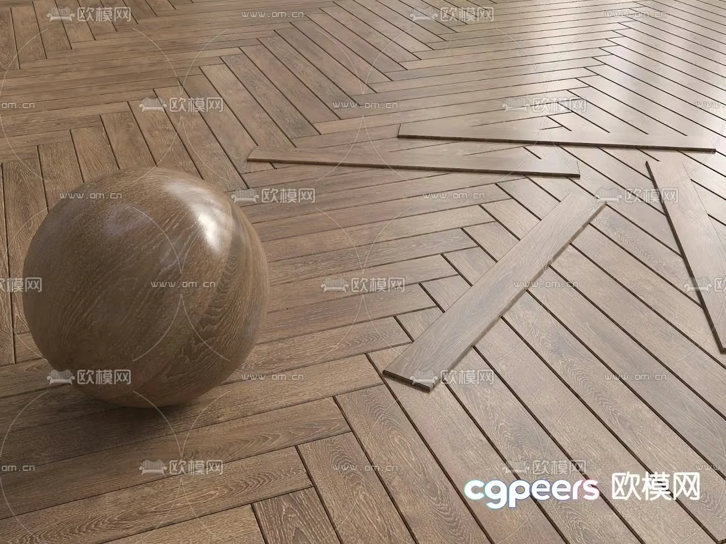 Fish Orange Floor Coffee Wood Floor 3D Model