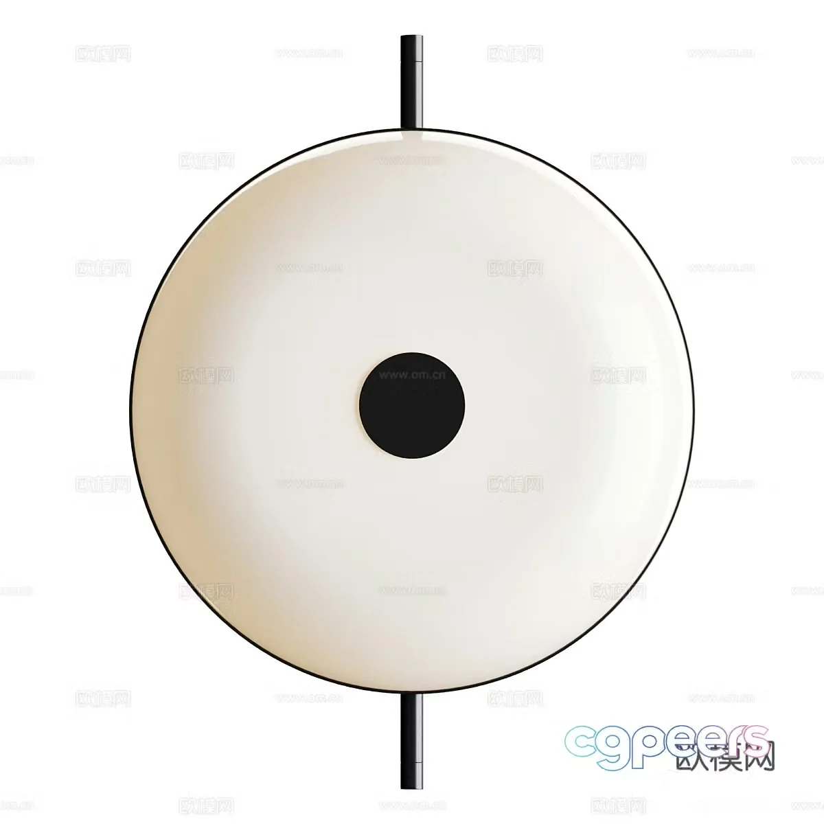New Chinese style light luxury disc glass decorative wall light 3D model