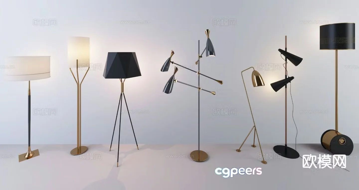 Nordic floor lamp 3d model