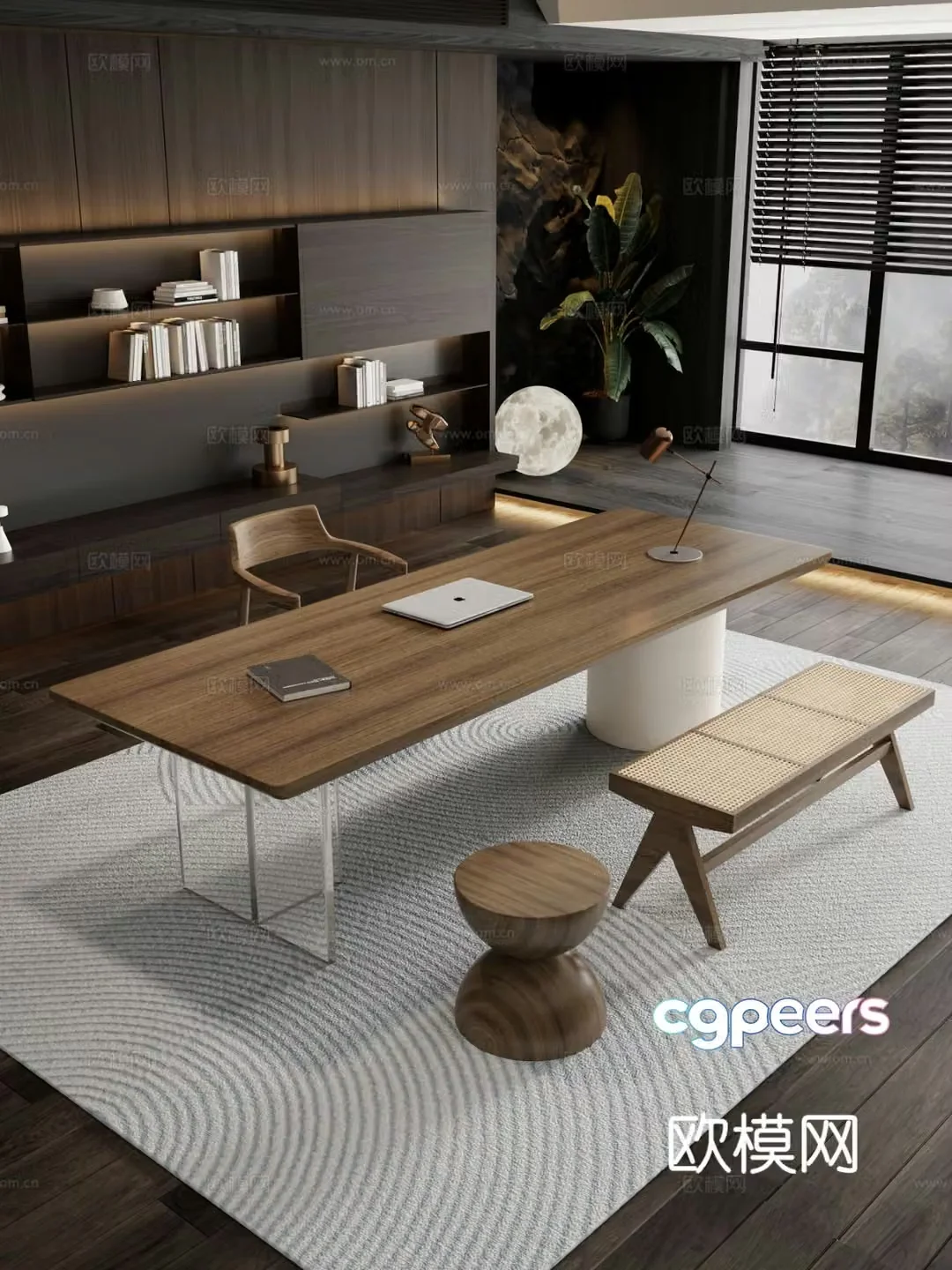 Italian large table tea table and chair combination tea table tea table tea table desk office desk 3D model