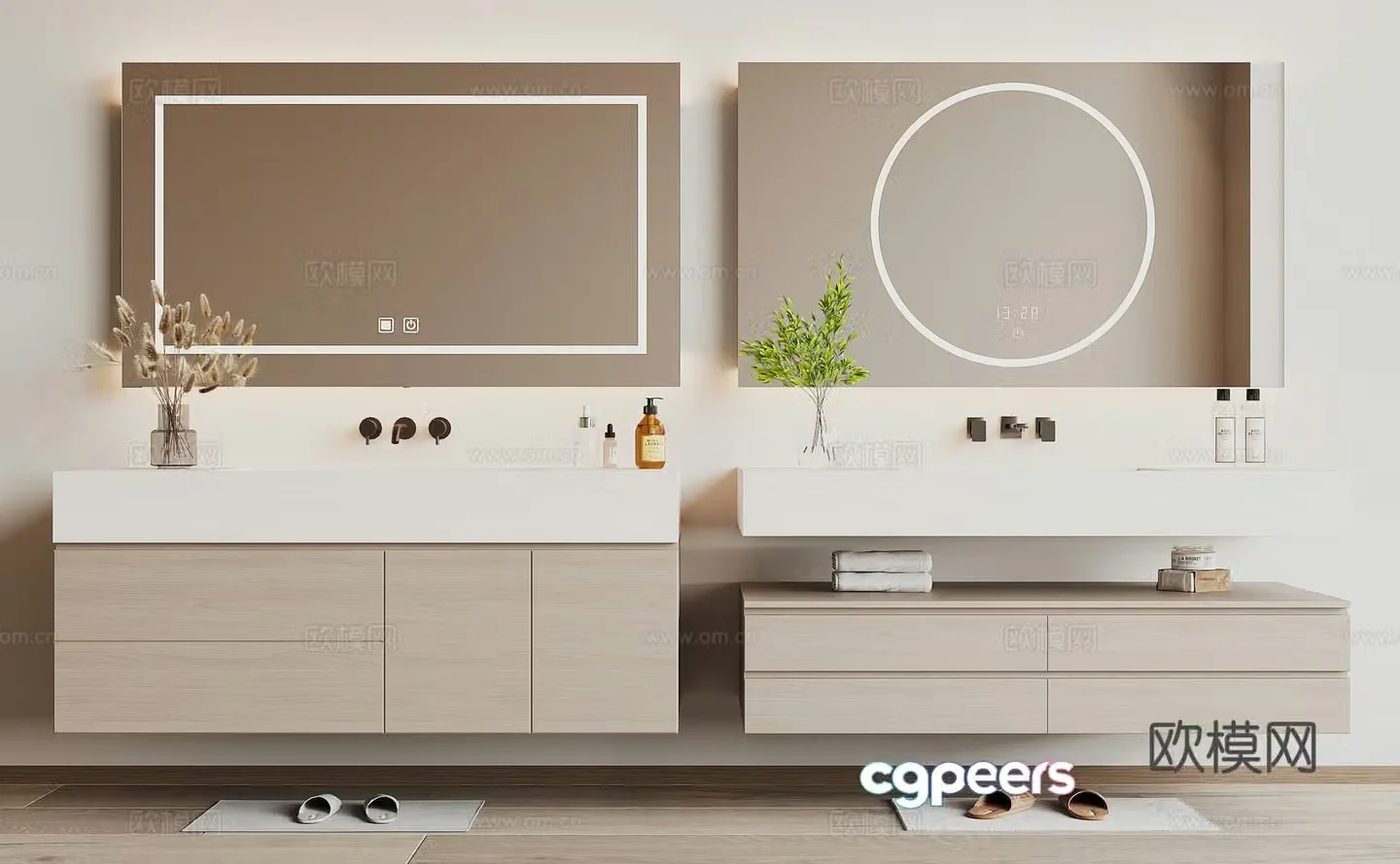 Modern washbasin washbasin mirror cabinet 3d model