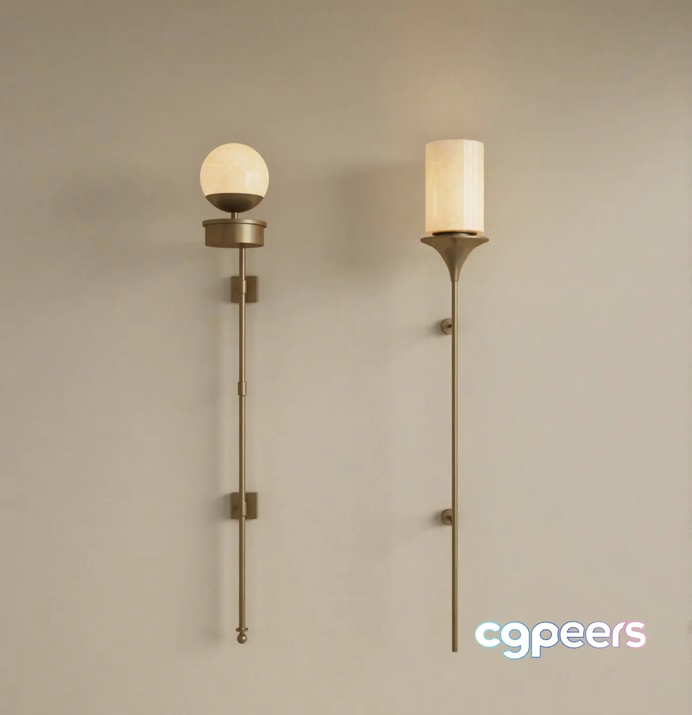 Gold Light Fixture 3D Model – 1862 – VRAY Render
