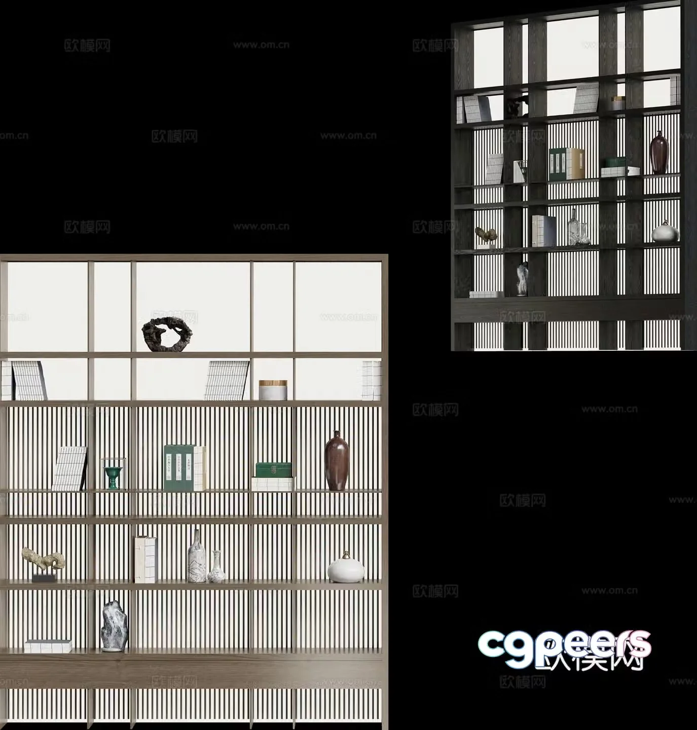 Modern bookcase jewelry cabinet 3d model