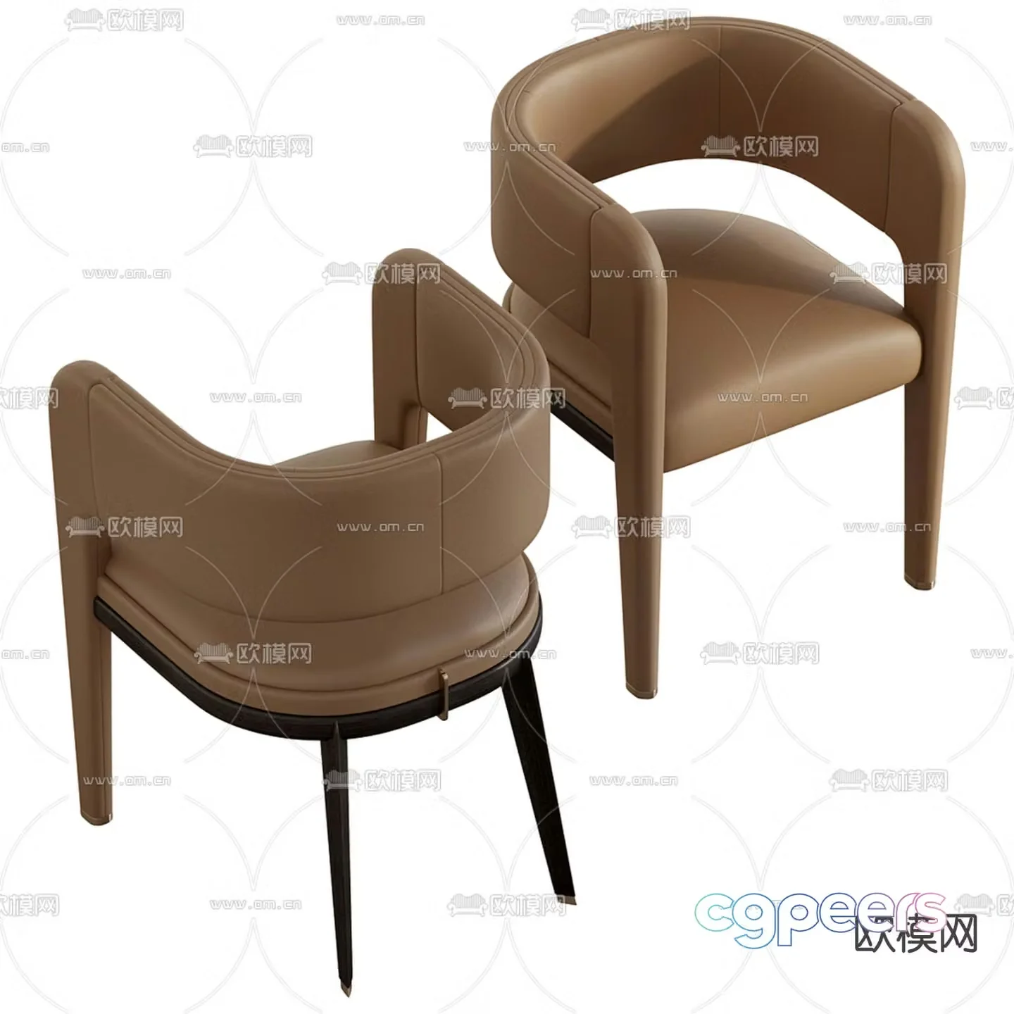 Leather chair lounge chair 3d model