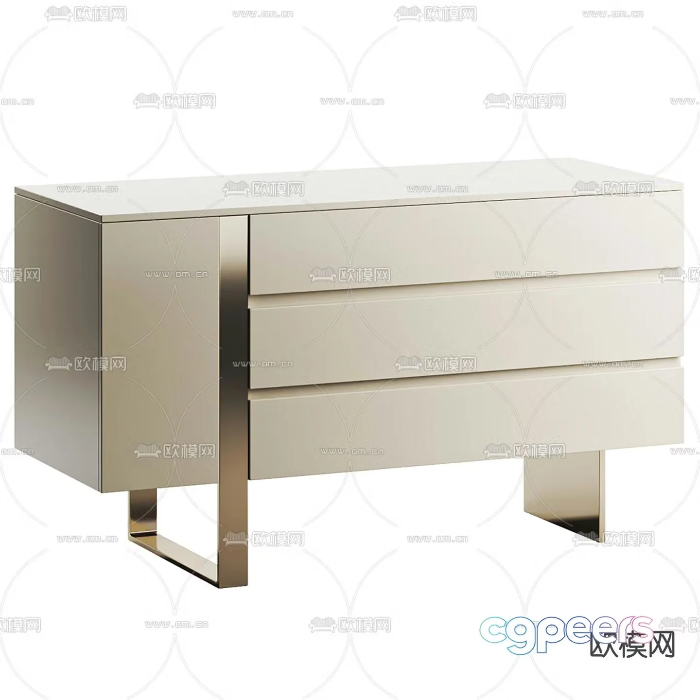 Bonaldo light luxury bedside table 3D model