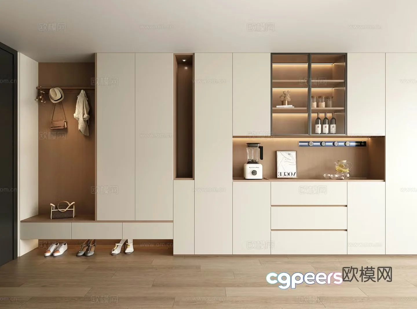 Modern shoe cabinet home entrance shoe cabinet wine cabinet shoe cabinet sideboard cabinet 3D model