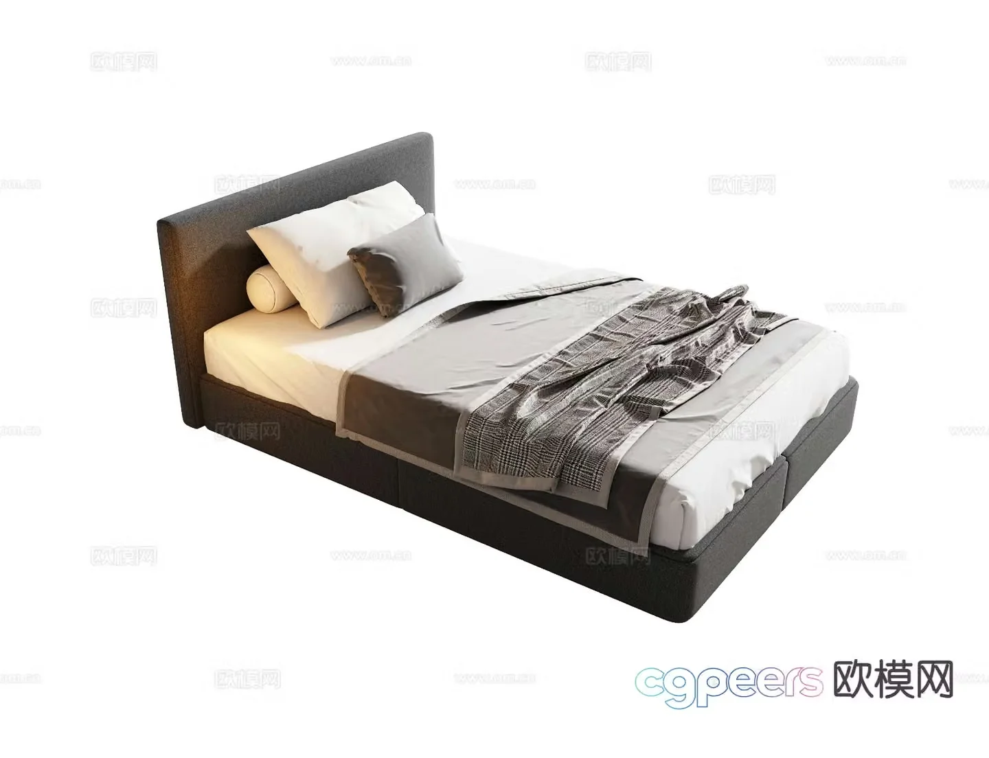 Modern single bed 3d model