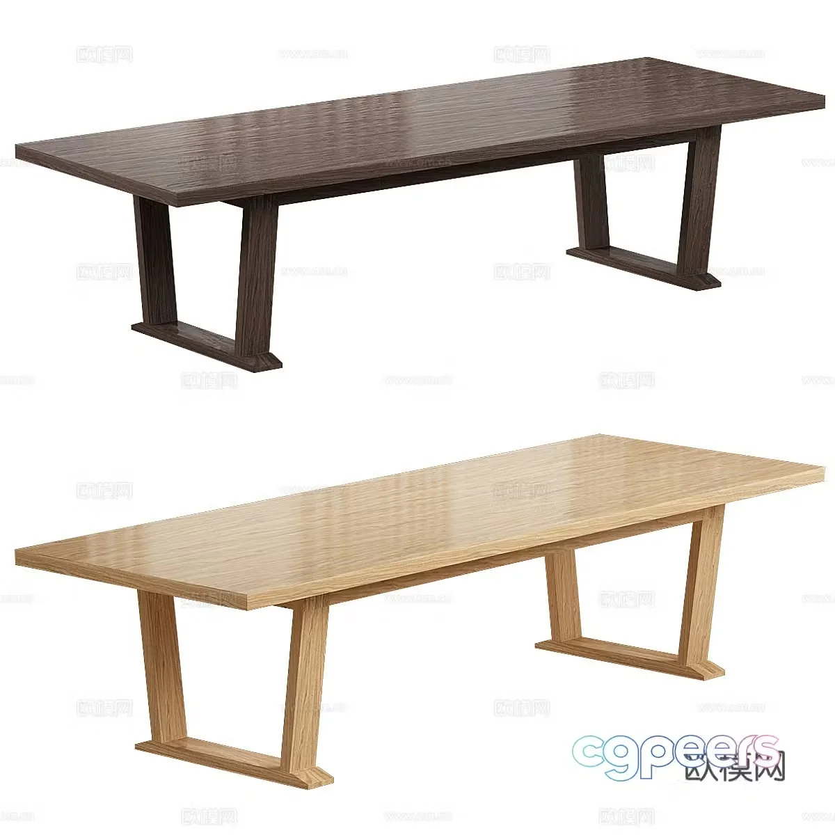 Bar dining table solid wood dining table 3d model