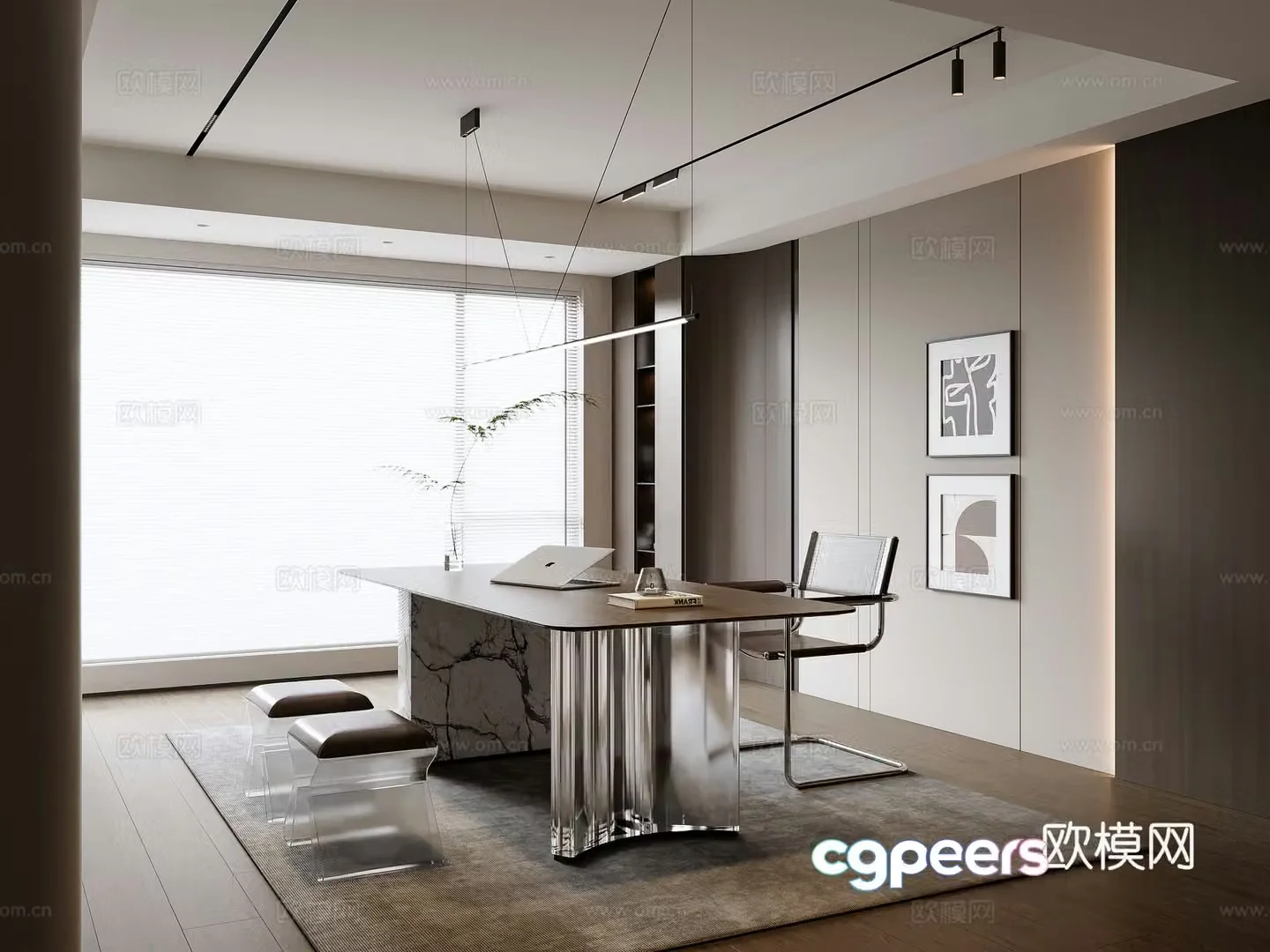 Modern Italian home study 3D model
