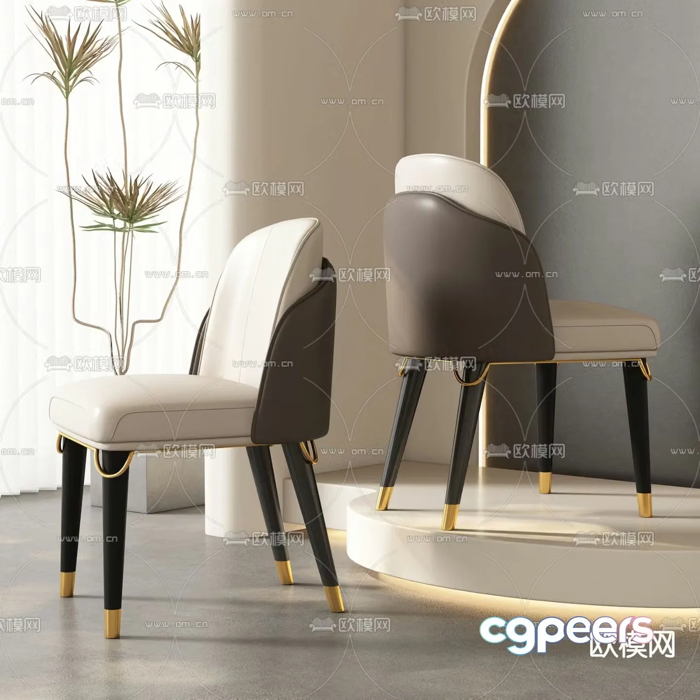 leather chair dining chair 3d model