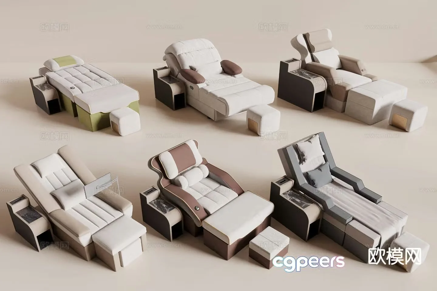 Modern foot bath chair massage chair pedicure chair 3d model