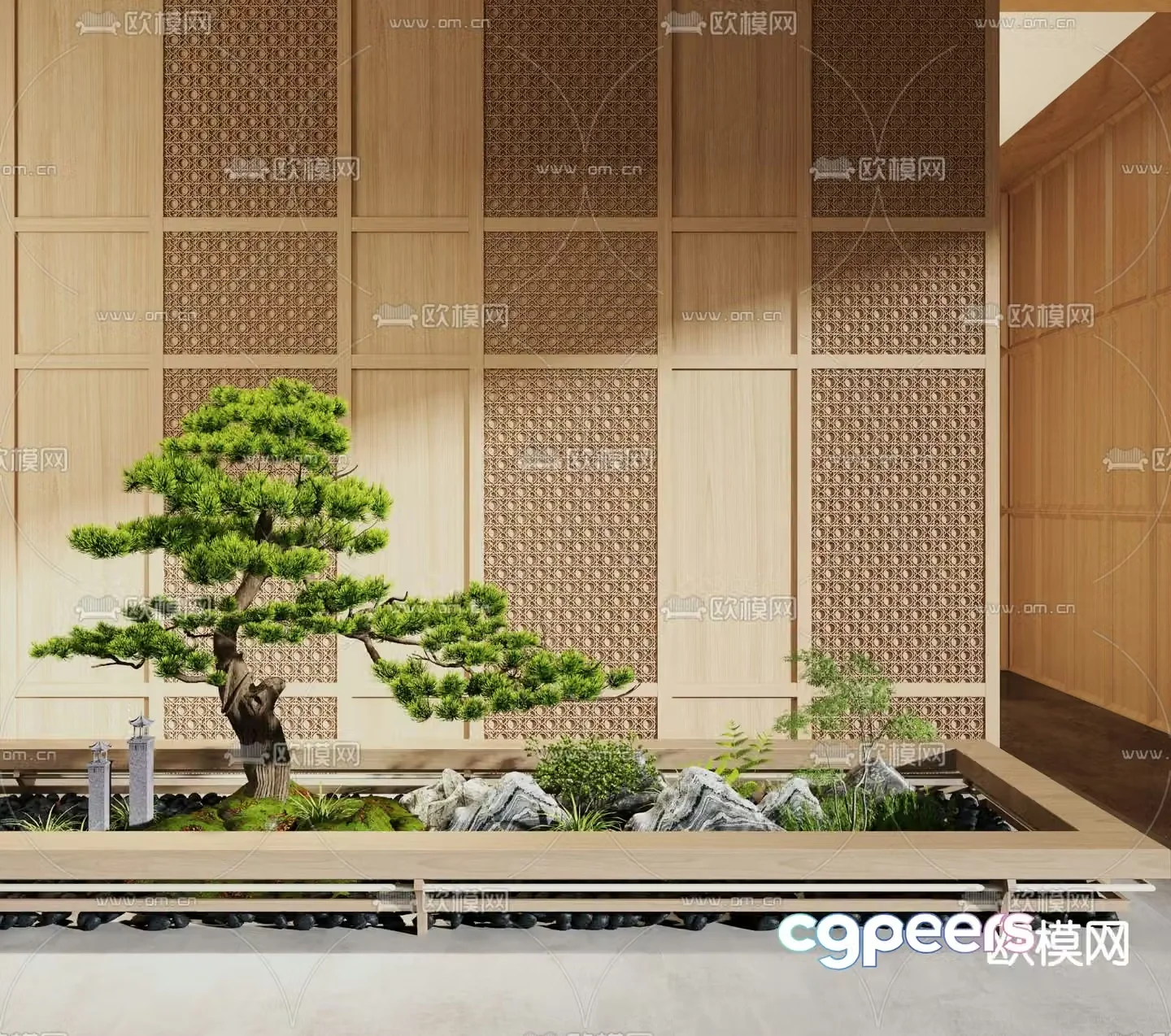 Landscape sketch pine tree landscaping 3D model