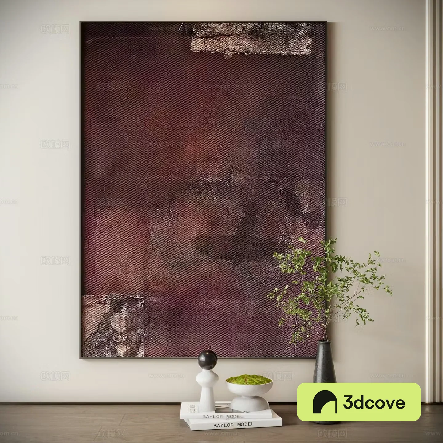 Middle-aged abstract hanging paintings decorative paintings 3d model